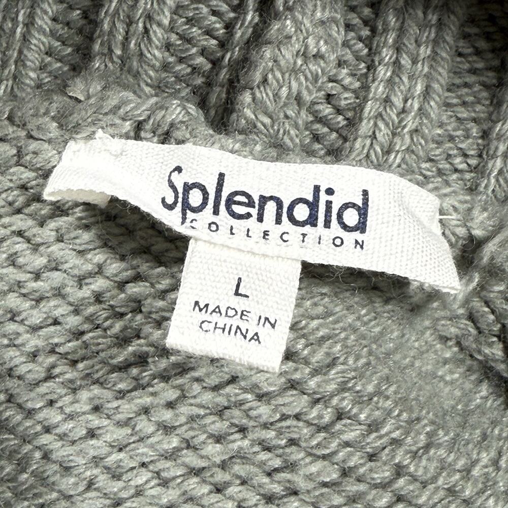 Splendid Elvira Bobble Knit Turtleneck Sweater Sz L Womens 48" Bust Juniper $188 - Picture 8 of 10